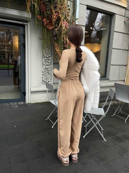 Теплий термо костюм (боді + джогери) з ефектом кашеміру