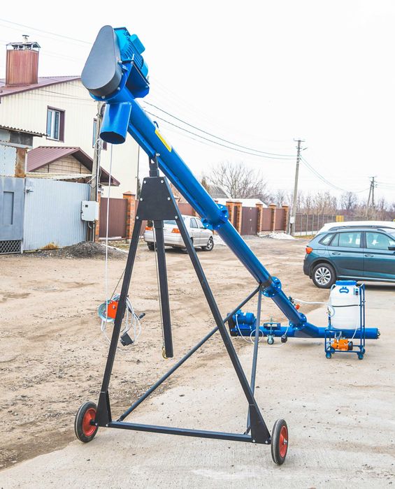 Похилий шнековий транспортер Ø133 мм, 6 м | 220В |,  конвеєр, підставка, шнек, підбирач