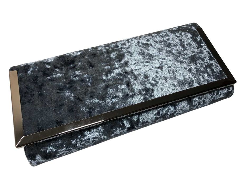 CY37 Torebka Kopertówka Wizytowa Wieczorowa Welurowa Błyszcząca Eferri