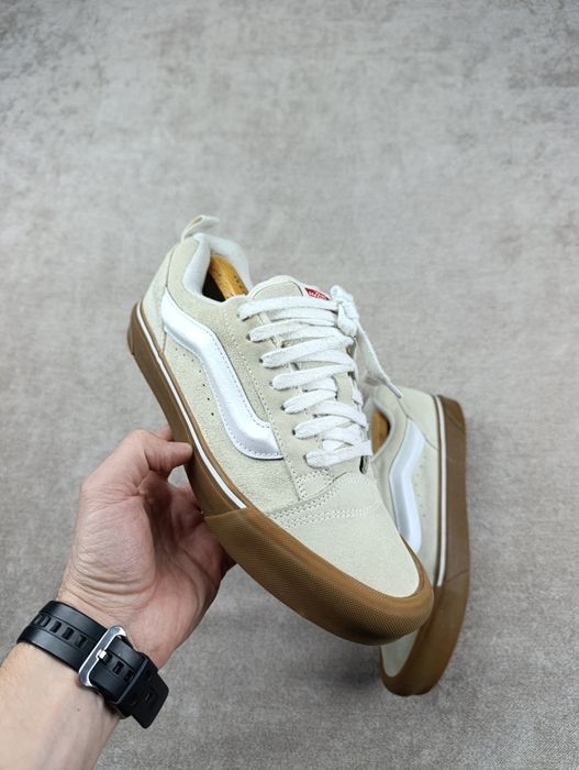 Скейтерские кроссовки весны vans knu skool marshmallow beige