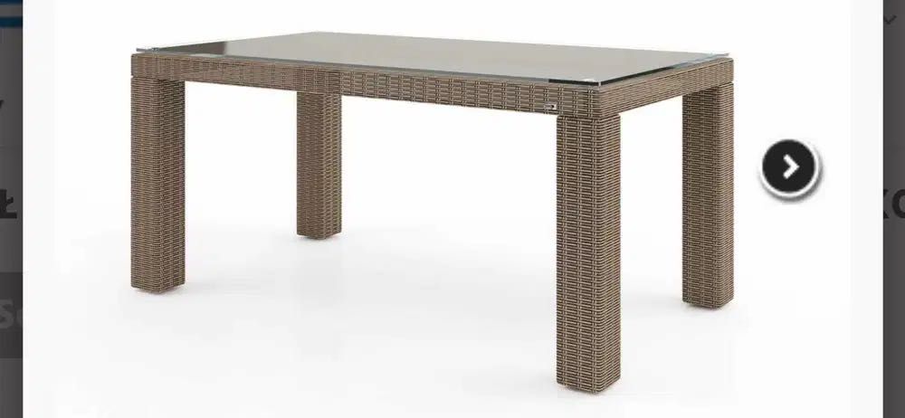 Stół ogrodowy z technorattanu z szybą