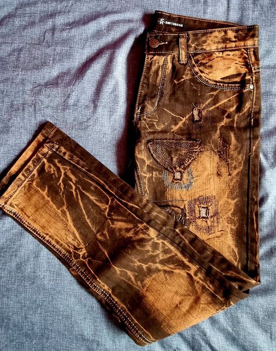 Jeansy męskie 33 (M/48) – brązowe, oryginalny styl