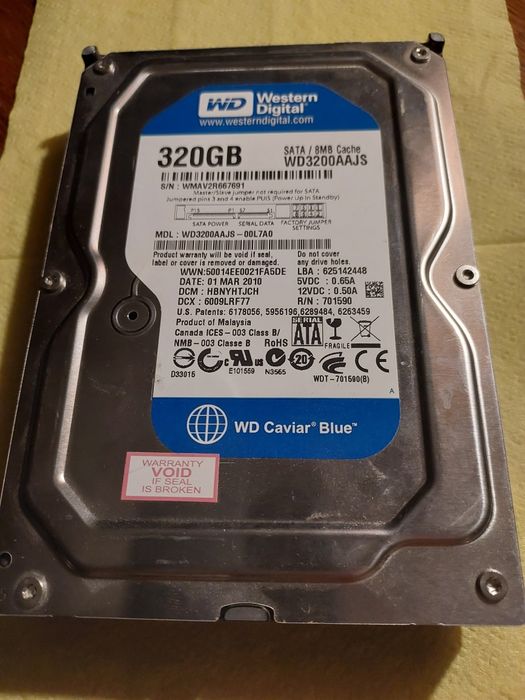 Dysk HDD 320GB WD Western Digital WD3200AAJS SATA 8MB 3.5 cala SPRAWNY
