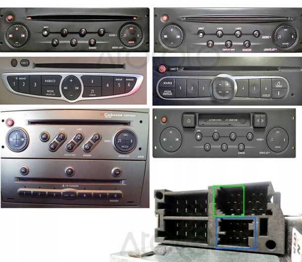 Moduł Bluetooth Aux 6+8Pin Renault + Mikrofon