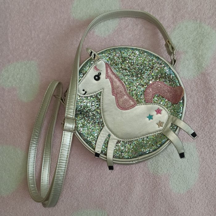 Zestaw. Torebka błyszcząca + Bidon Jednorożec