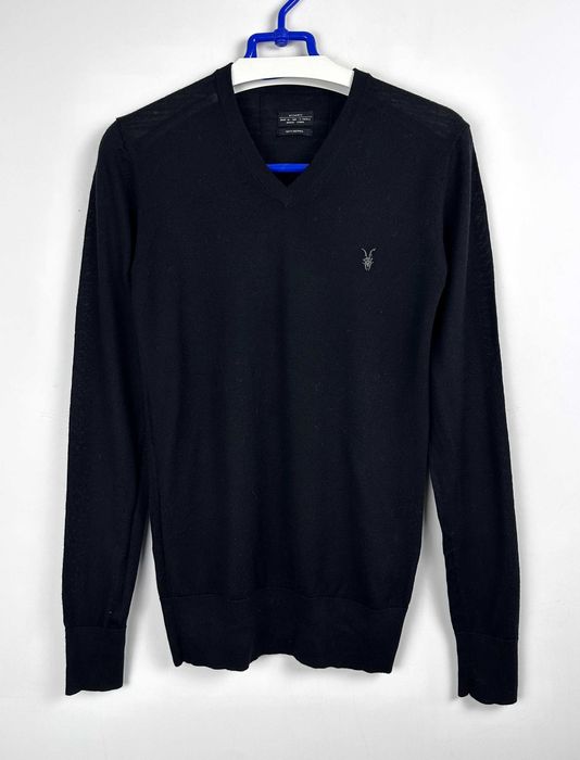 Sweter wełniany ALLSAINTS merino czarny serek S
