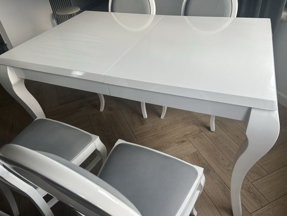 Stół glamour i 4 krzesła