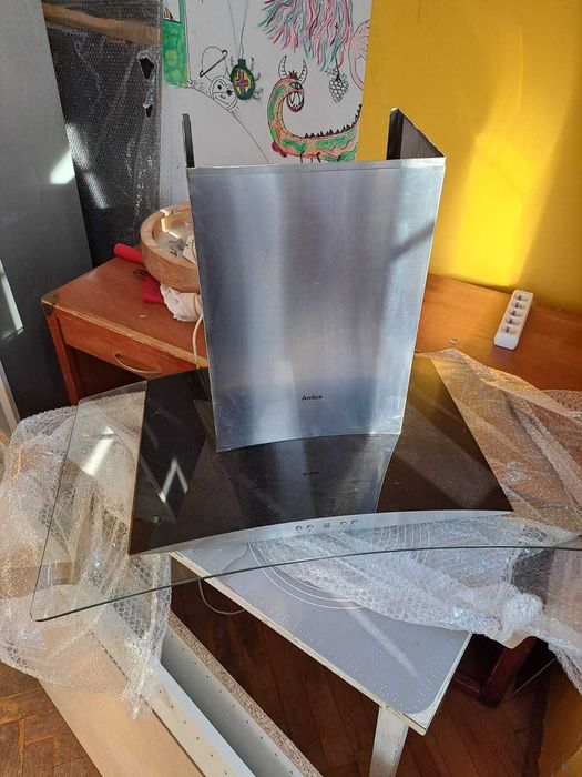 Okap Amica kominowy 50 x 90 szkło+metal