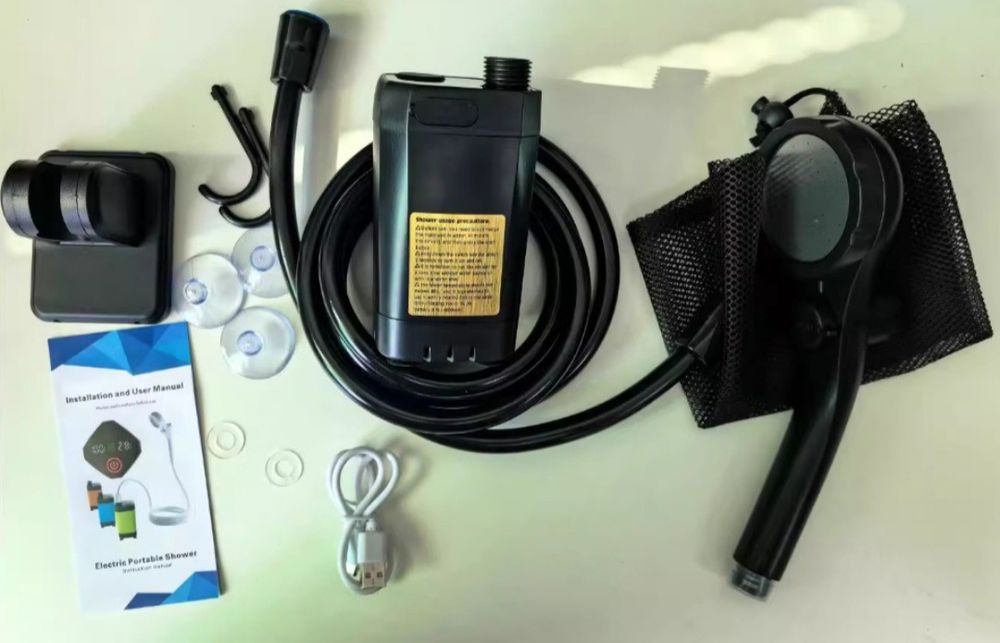 Портативний душ акумуляторний 6000 мА·год туристичний кемпінговий USB Type-C