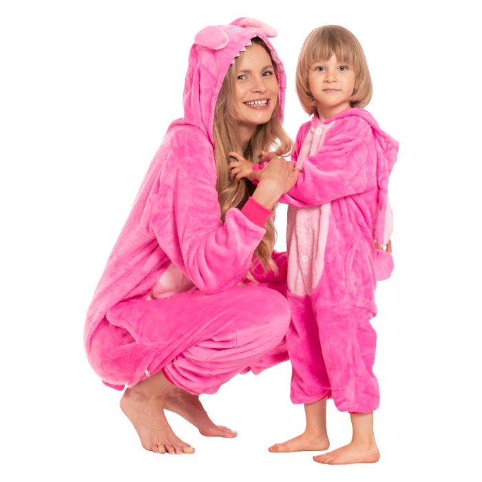 Piżama Damska Kombinezon Kigurumi Onesie Stich Różowy 175-185 cm XL
