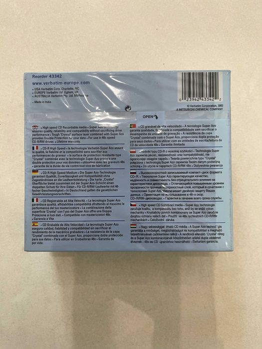 Gravador de CD-R Verbatim de 700 MB (caixa compacta com 10 unidades)