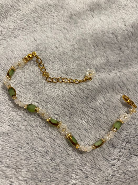 Bransoletka flowers, zielona