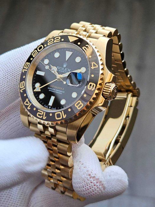 Швейцарские часы Rolex Gold GMT-Master II. Два часовых пояса