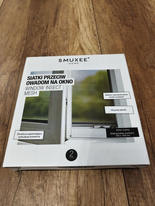 SMoskitiera Siatka na okno SMUKEE 130x150 cm (2 szt.) NOWE