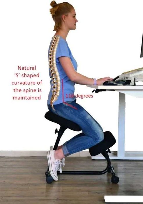 Cadeira ergonómica de joelhos para saúde da coluna