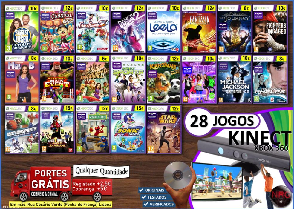 XB360] 28 Jogos XBox 360 KINECT (Portes GRÁTIS Qualquer Quantidade) Penha  De França • OLX Portugal