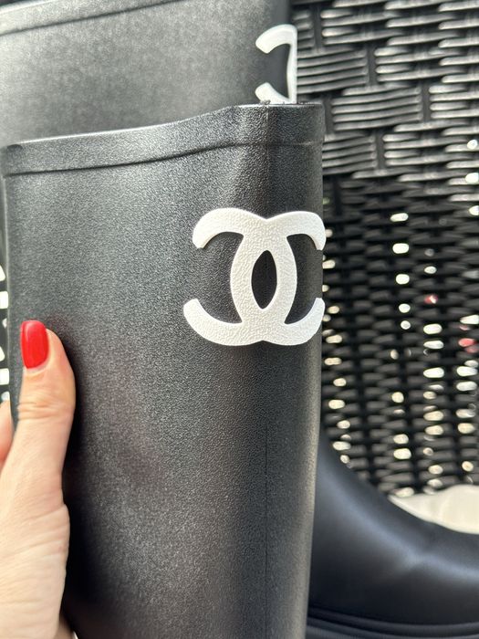 Резинові сапожки Chanel Rubber Rain Boots Black 36 37 розміри