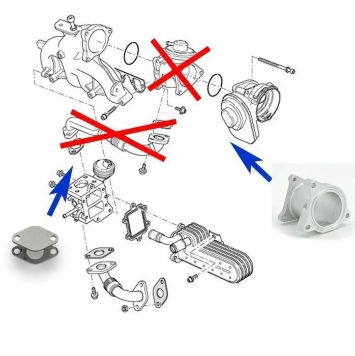 SUPRESSOR EGR VW AUDI SEAT SKODA 1.2 1.4 1.9 2.0 TDI - CINZENTO
