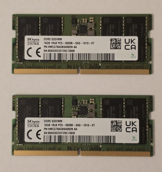 Pamięć RAM Sk-Hynix 2 x 16GB 32GB DDR5 5600 SODIMM