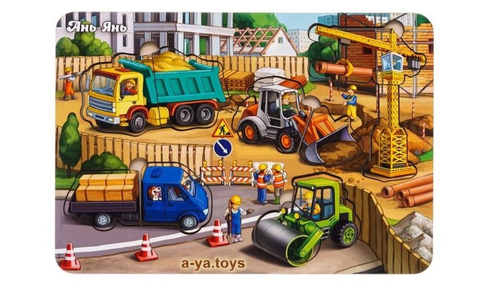 Знижки!Ubee. Дерев'яні пазли: Пожежна, Геометричні фігури, Будівництво