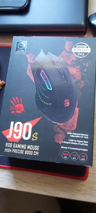 Игровая мышь bloody j90s геймерская мышка коврик