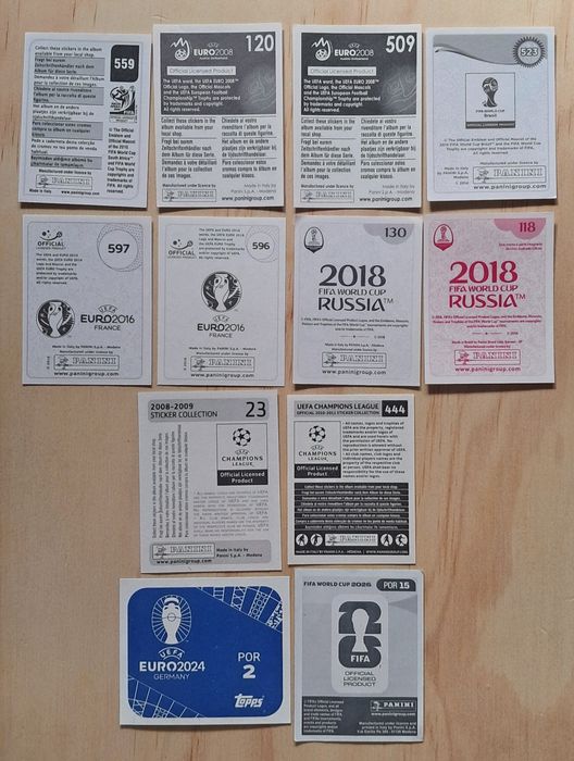 Cromos futebol de Cristiano Ronaldo da Panini