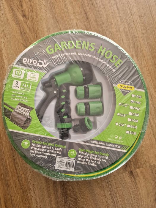 Wąż ogrodowy Pistolet mocny elastyczny do podlewania 1/2 szybkozłączki zestaw