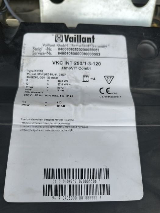 Kocioł piec Vaillant atmoVIT Combi 25 kW + regulator GRATIS – sprawny