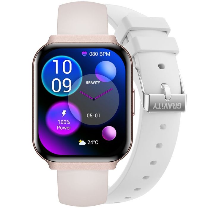 smartwatch gravity różowy 2 paski gt44-3