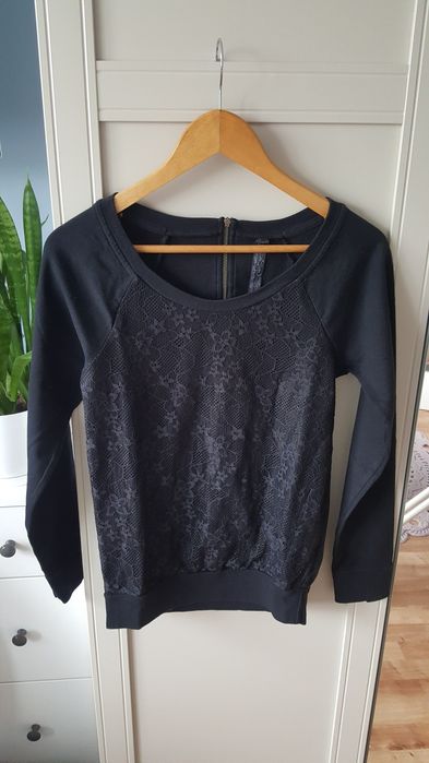 Czarna bluza z koronka TU r.36 s uk8