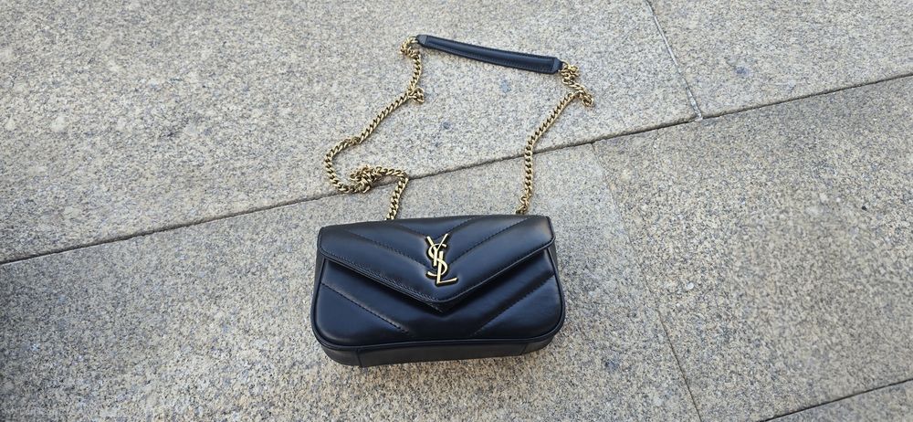 Saint Laurent Paris mala preta em pele