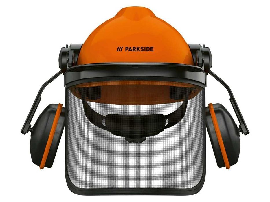 Parkside KASK OCHRONNY z nausznikami i przyłbicą chroni głowę twarz oczy słuch DO OGRODU