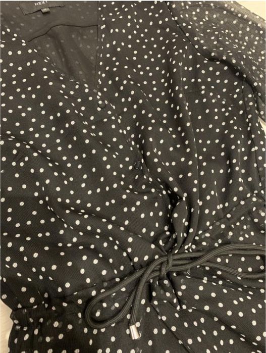 Довге плаття сукня в горошок під пояс шифонове next 10 s-m