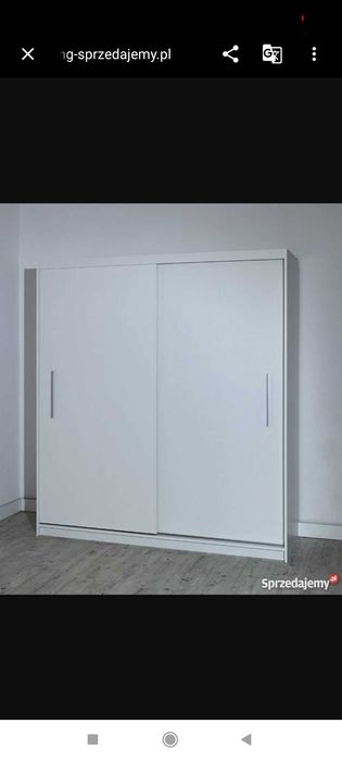 Szafa przesuwna biała 203,5x 58,5x 218cm