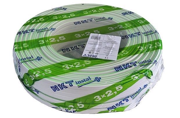 Przewód kabel płaski YDYp 3x2,5 750V 200 m NKT - 2 rolki