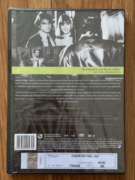 Amor em Fuga - François Truffaut - dvd - Selado