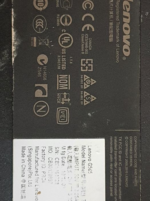 Lenovo G565 разборка