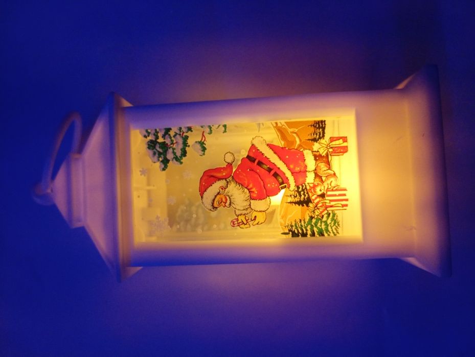 Latarenka lampion świąteczny Christmas biała 15cm nowy 1szt LED