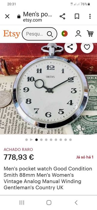 Relógio SMITHS "BIG TIME" 88mm Pocket Watch (relógio de algibeira)