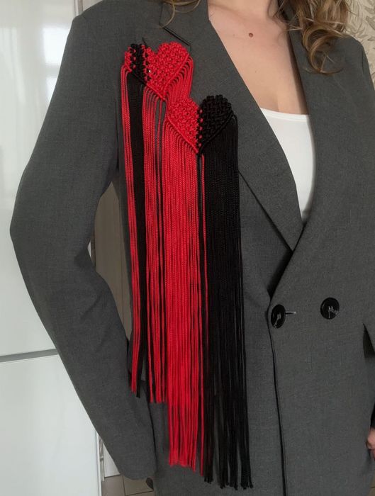 Брошка макраме, прикраса, аксесуар