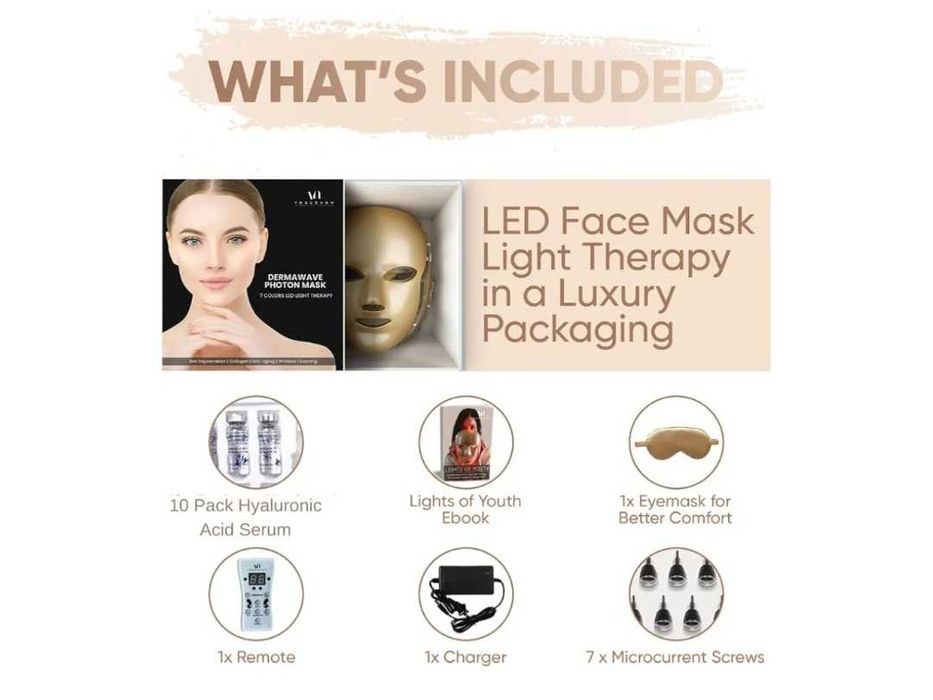 Maska Do Twarzy Z Terapią Światłem LED Dermawave 7 Colors