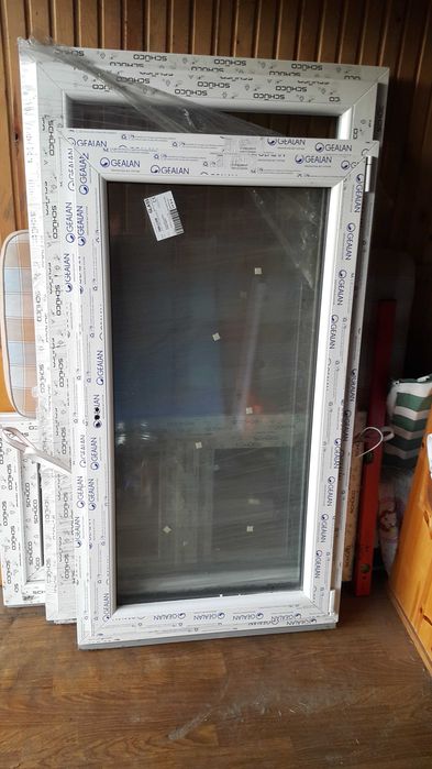 Nowe okna PCV orzech / białe / wymiar 80cmx140cm / 6sztuk / okazja !!!