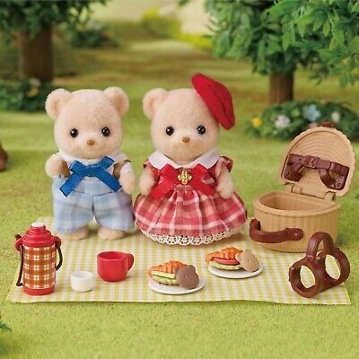 Sylvanian families Bisquit Bears Brother and Sister Picnic set FS-60