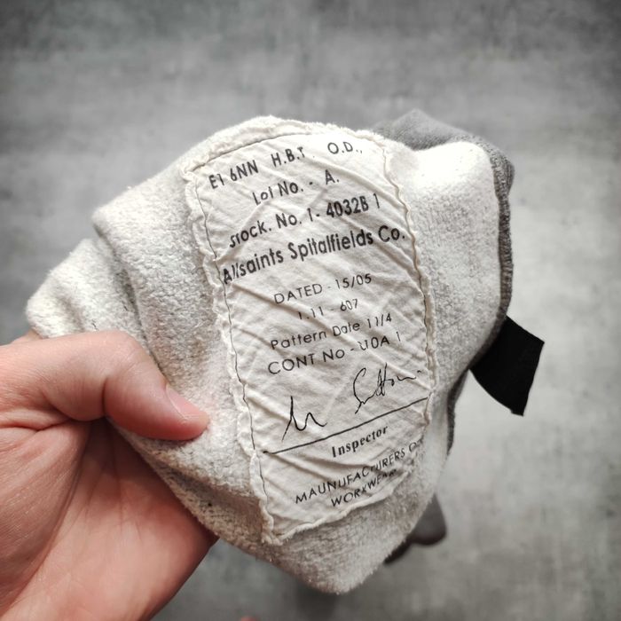 MĘSKA Bluza Rozpinana Bawełna z Kapturem Szara Suwak PREMIUM AllSaints