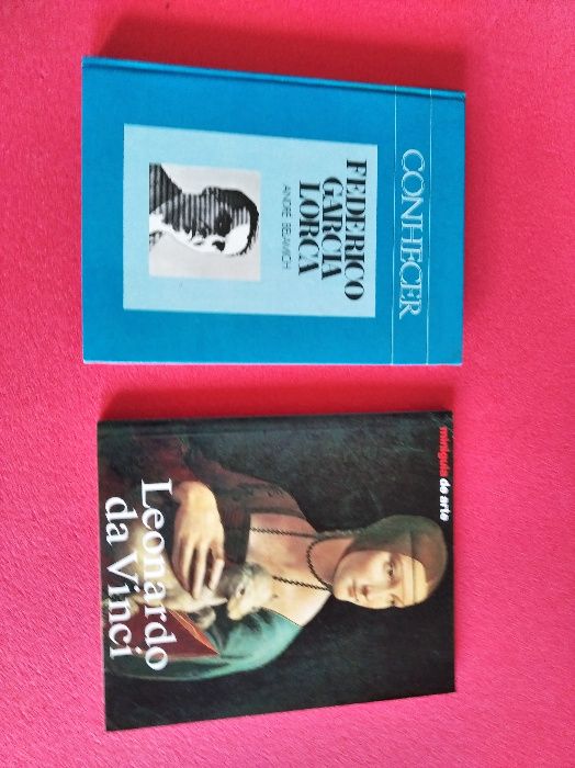 Livros: Picasso, Da Vinci, Garcia lorca; Pavlov, Manet, Amália