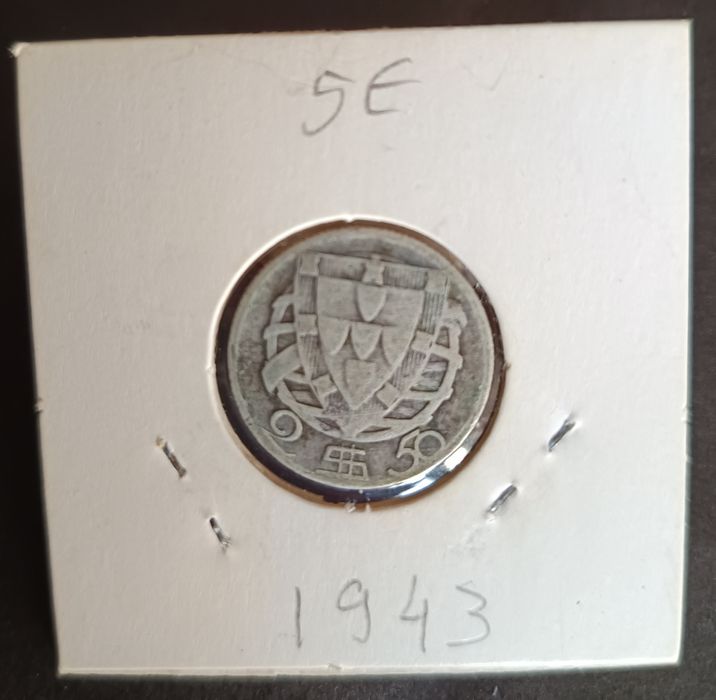 2$50  em prata de 1943 Caravelas Portuguesas