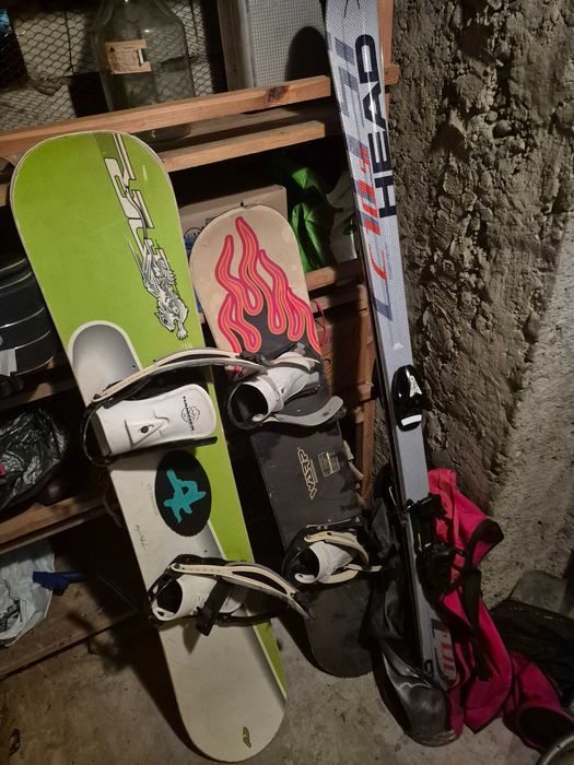 Snowboard 150cm i 130 cm i narty 170 cm