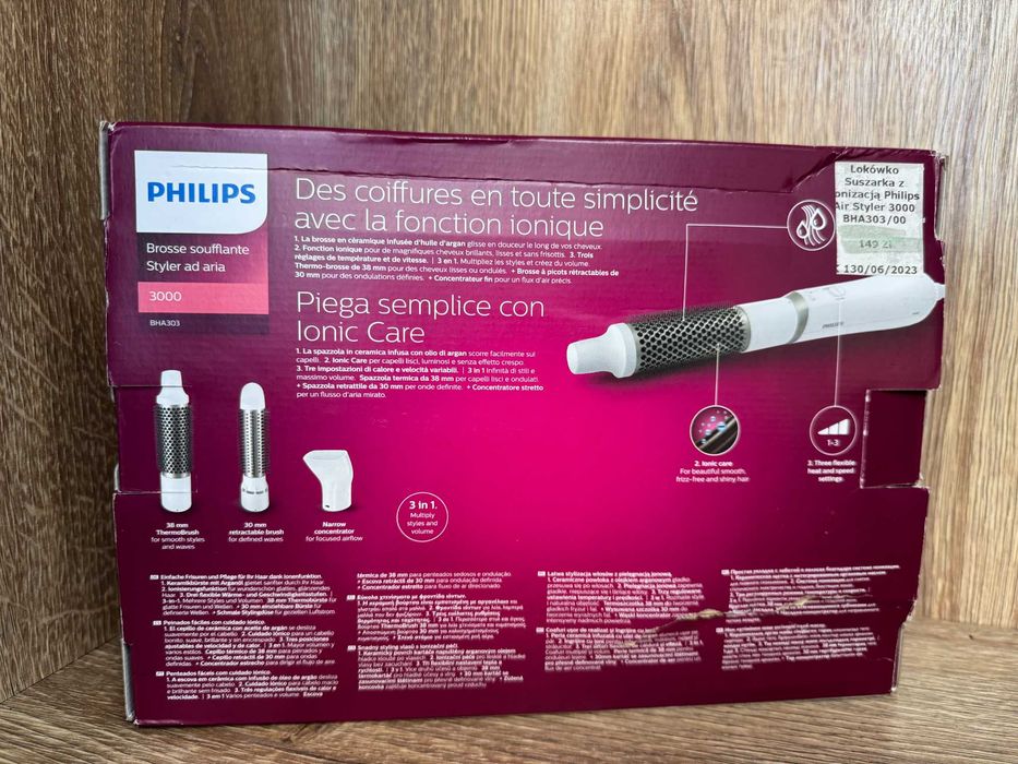 Lokówko Suszarka z Jonizacją Philips Air Styler 3000 BHA303 - jak nowa