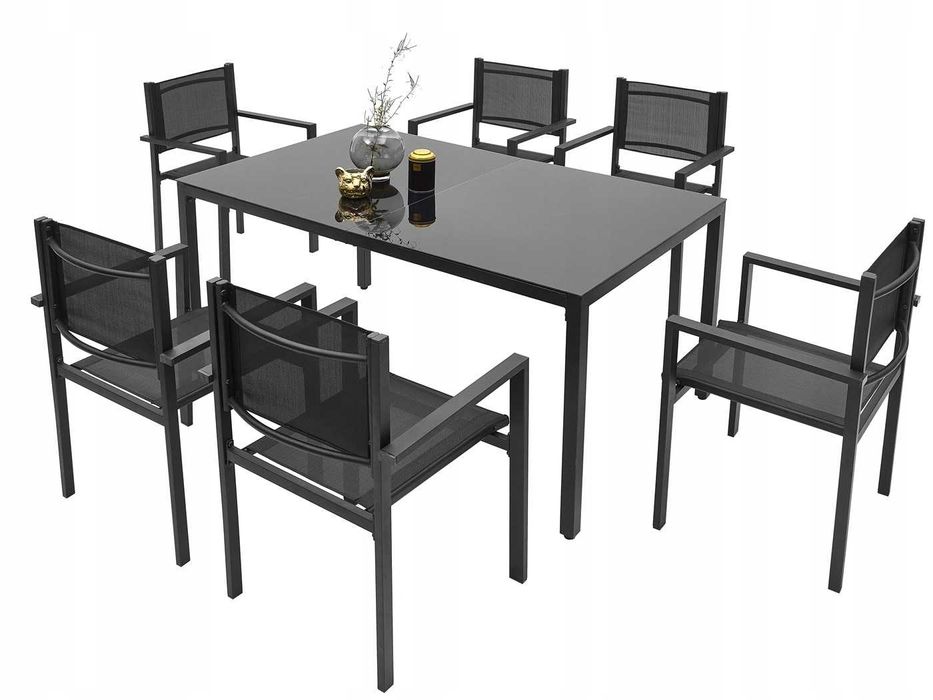 KRZESŁO Ogrodowe Balkonowe KRZESŁA Fotel Ogrodowy NA Taras Czarne