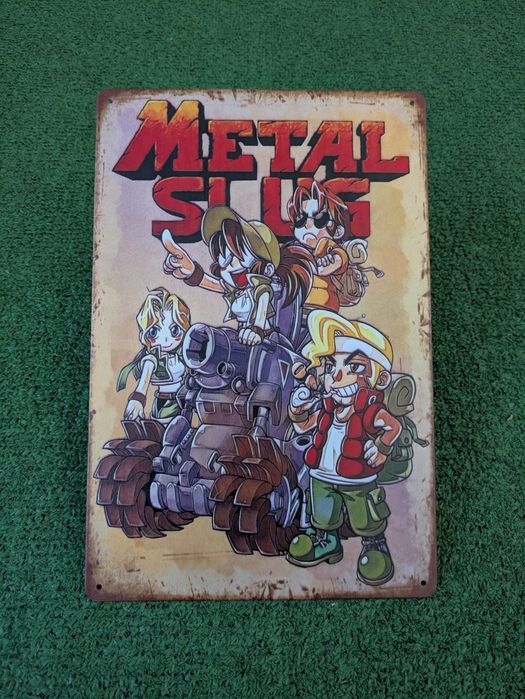 Placa Metálica Decorativa Metal Slug – Arte Retro SNK / Neo Geo
